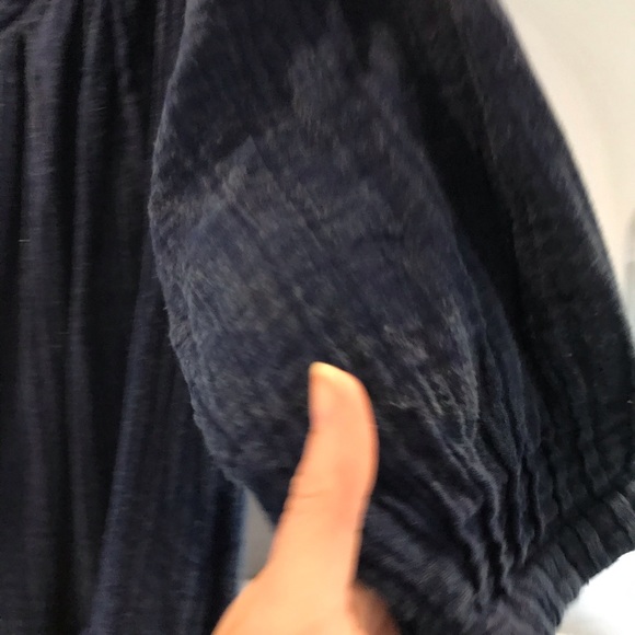 Dark Blue Free People Puff Sleeve Dress - Picture 3 of 8